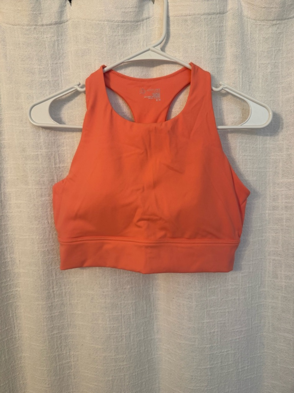 High-Neck Coral Sports Bra Top